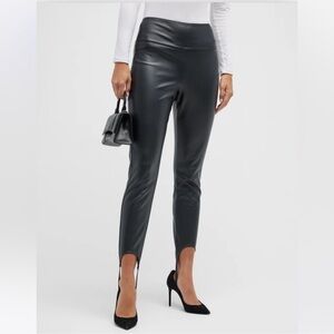 New WeWoreWhat Vegan Leather Stirrup Leggings